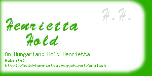 henrietta hold business card